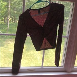 Super cute red long sleeve crop top